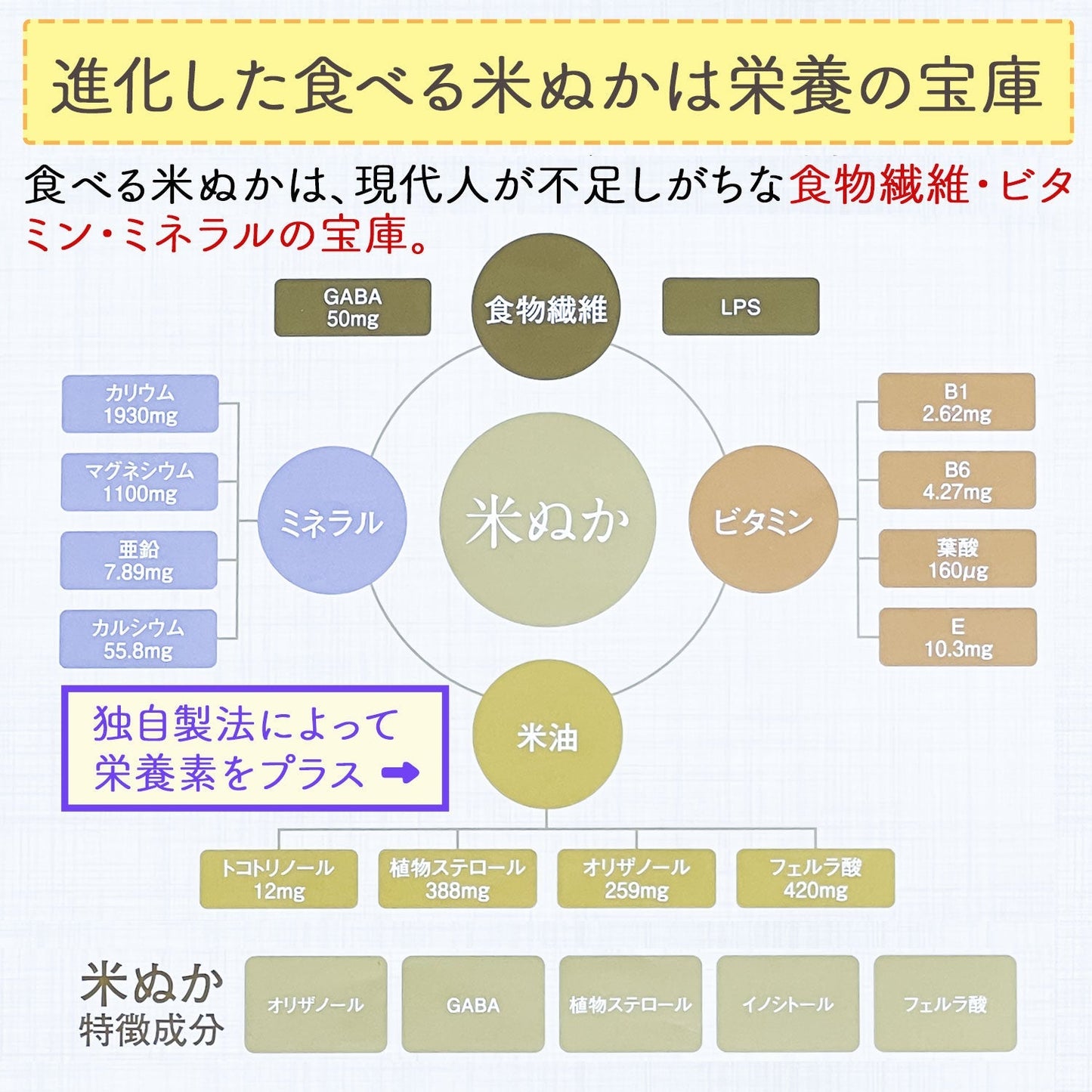 【定期購入】国産 進化した食べる！米ぬか (玄米) パウダー 400g