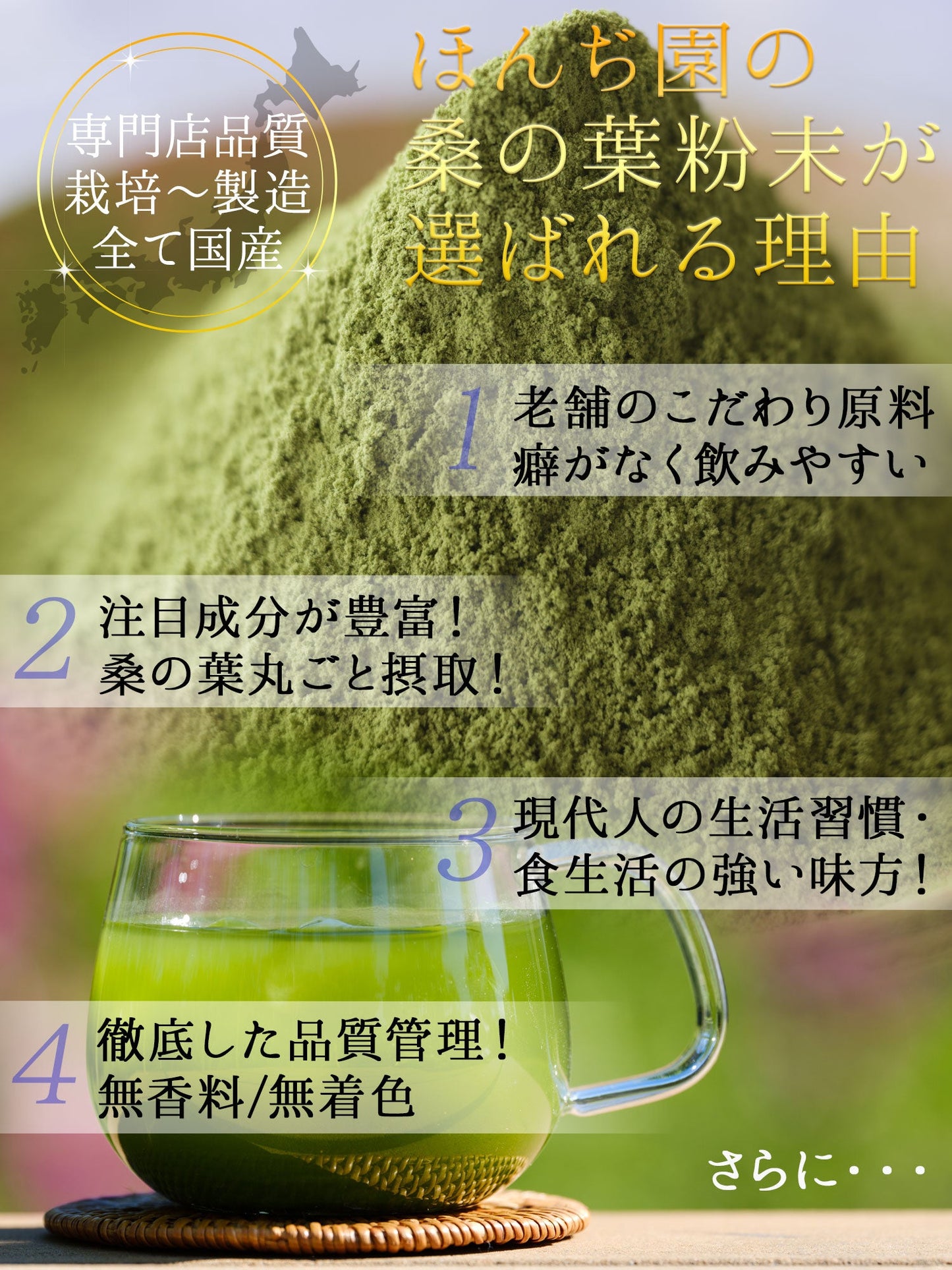 国産 桑の葉茶 粉末 100g