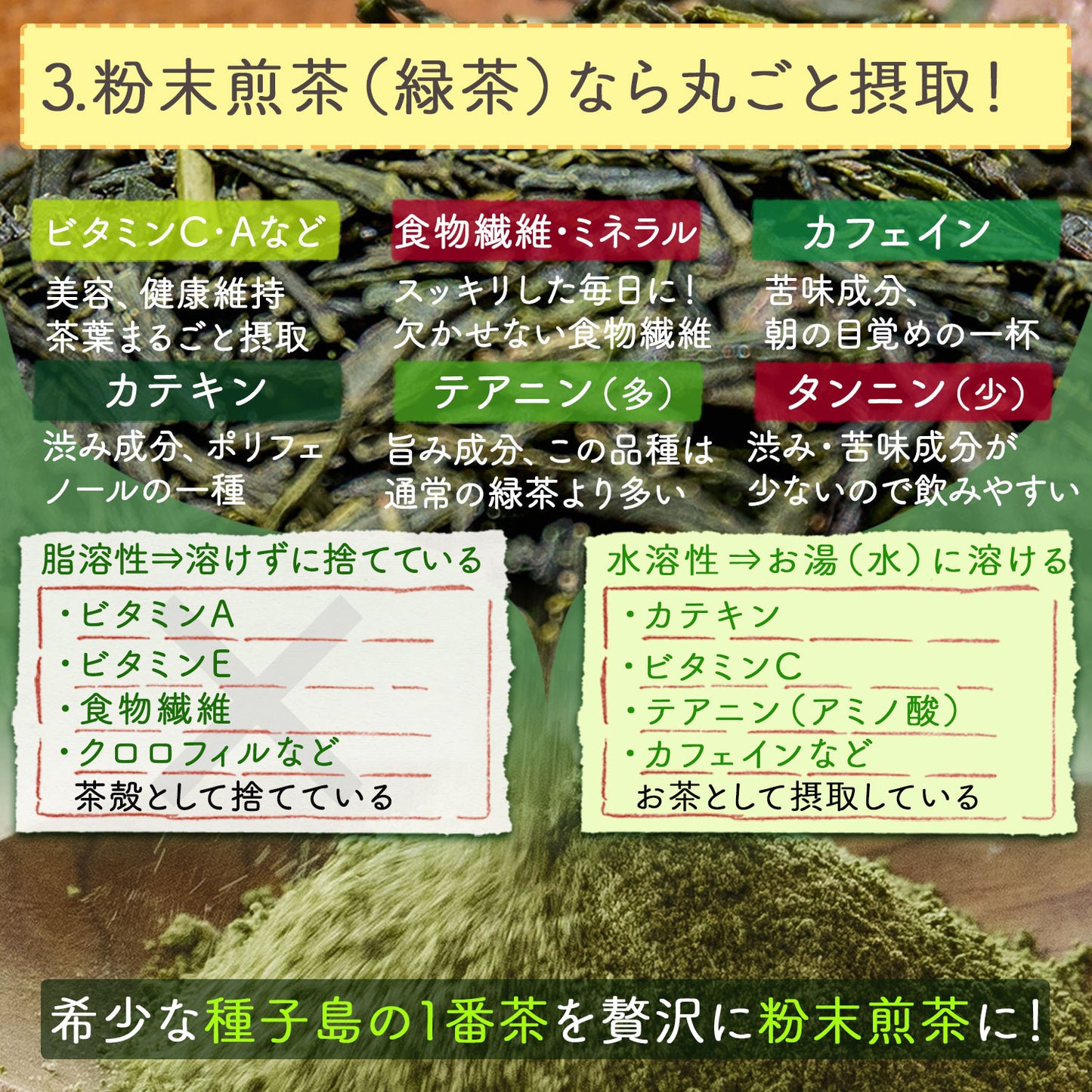 種子島産 特選粉末煎茶 種子島の春 100g