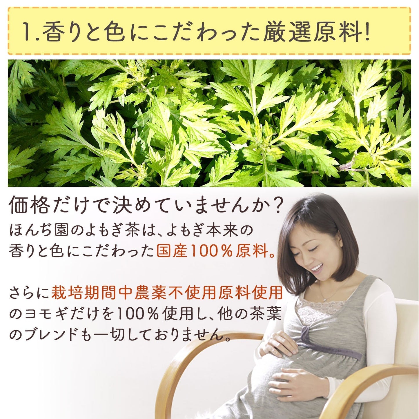 【定期購入】国産 よもぎ茶 3g x 50p（ 150gティーバッグ ）