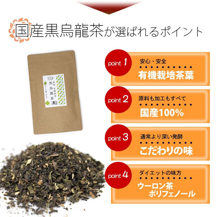 国産 有機 黒烏龍茶 3g （ ティーバッグ ）[ 有機JAS認定 ]